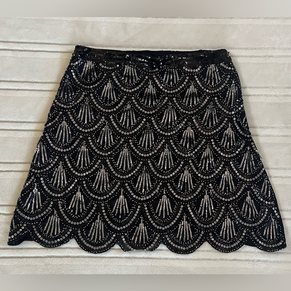 Blue Rain Beaded Skirt